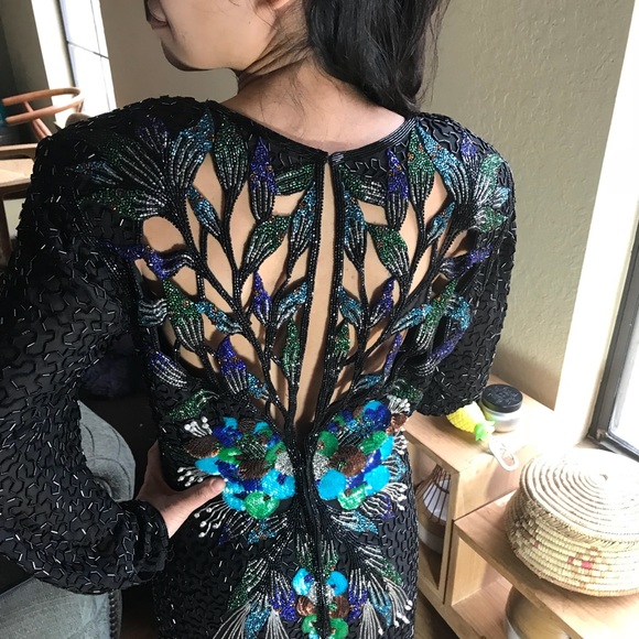 Vintage Dresses & Skirts - Vintage 80,s Riazee Lillie Rubin Silk Dress